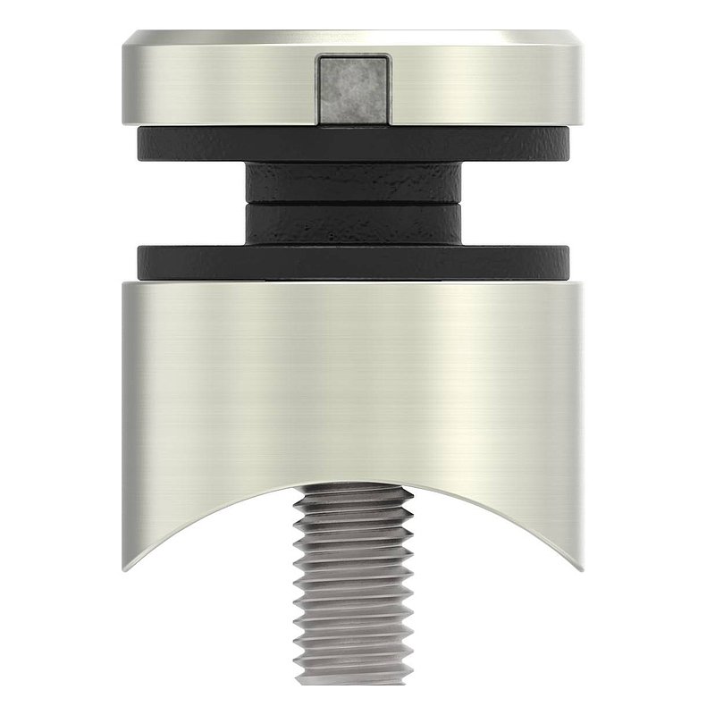 Point de fixation 30mm, jonction: 42,4mm, aspect inox brossé
