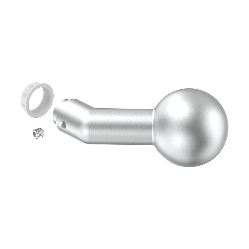Poignée de porte boule fixe coudée