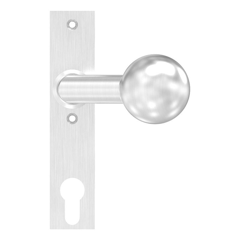 Türknopf, Ø 50mm, mit Langschild, V2A