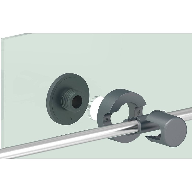 Brenk, Point de fixation pour verre Ø 50mm, plastique, gris anthracite