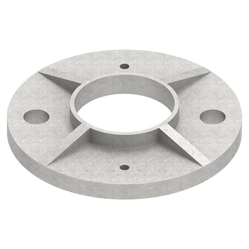 Plaque d'ancrage moulée, Ø 100x8mm, brut, V4A