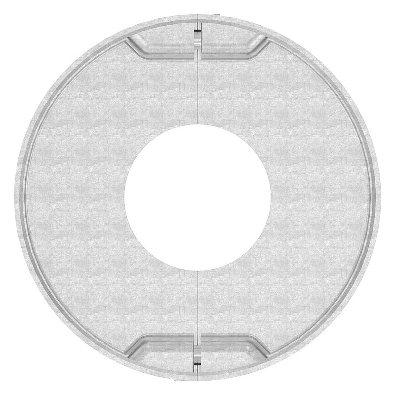 Abdeckrosette 105x25mm, Bohrung 43mm, zweiteilig, V2A