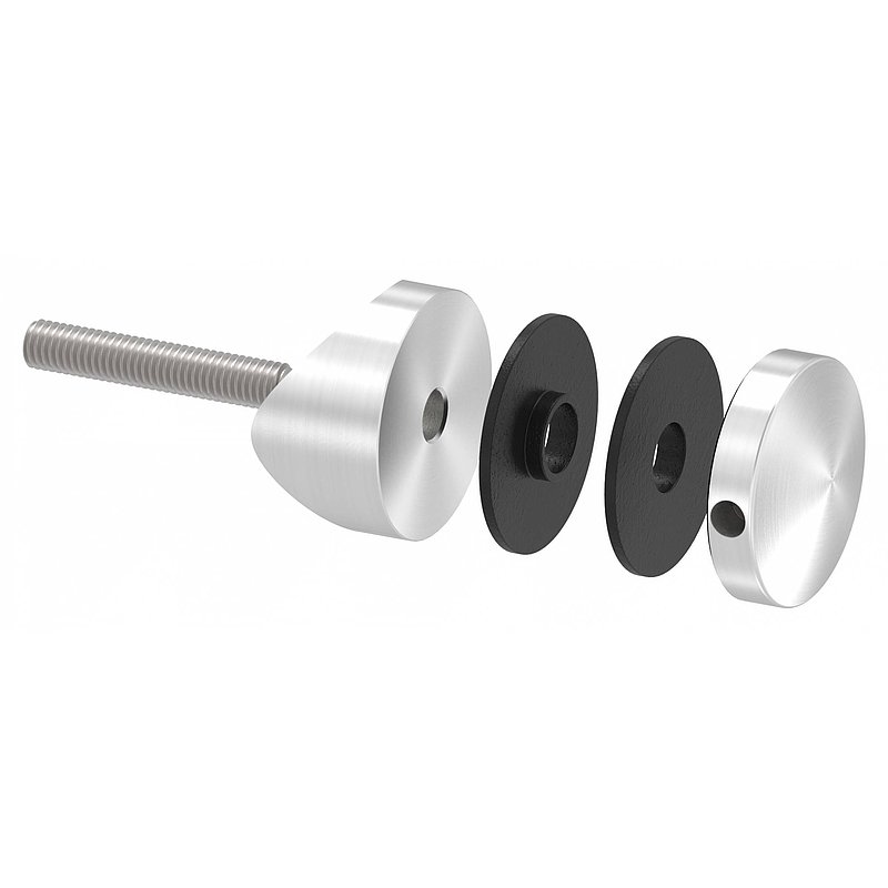 Glaspunkthalter 40mm, Anschluss: 42,4mm, V2A
