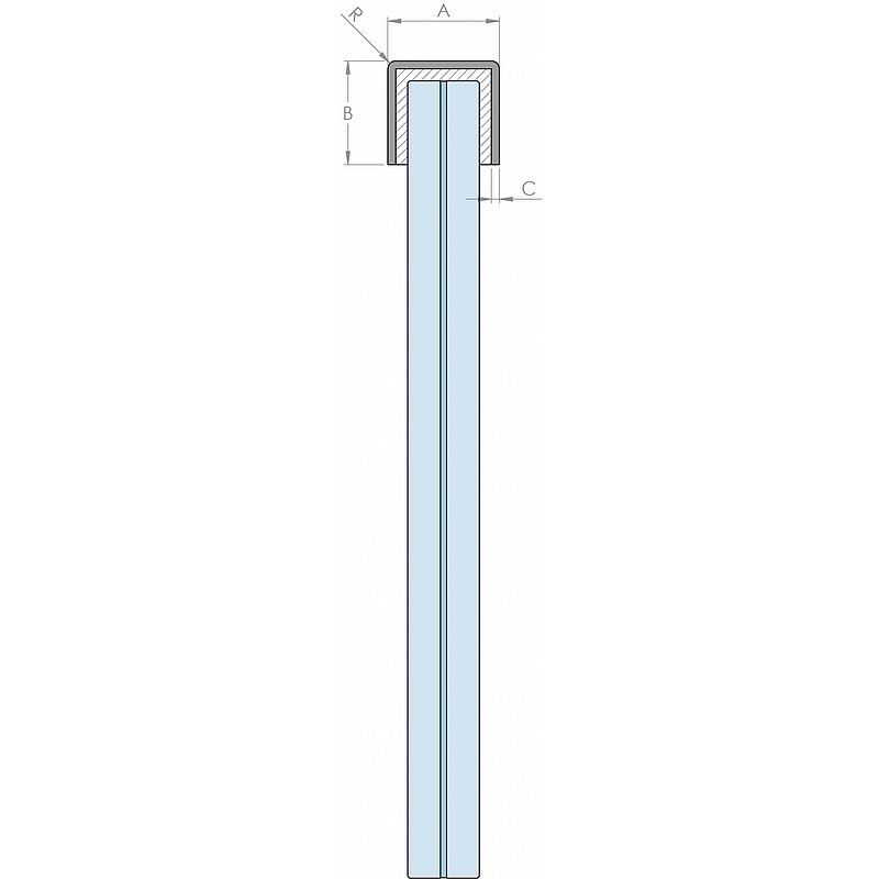 Aluminium-U-Profil, 24x12x3mm, L: 6000mm