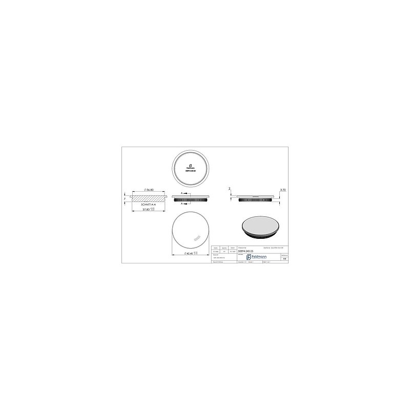 Bouchon pour extrémité de tube, pour tube 42,4x2,5mm, V2A