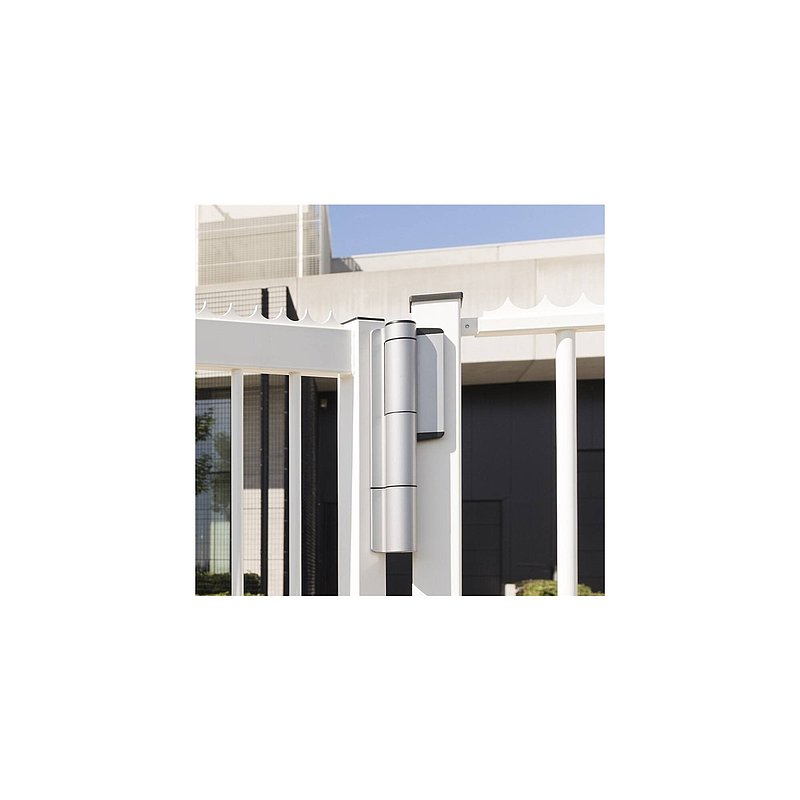 Hydraulic gate closer and 180° gate hinge in one - MAMMOTH180-2-SILV second generation