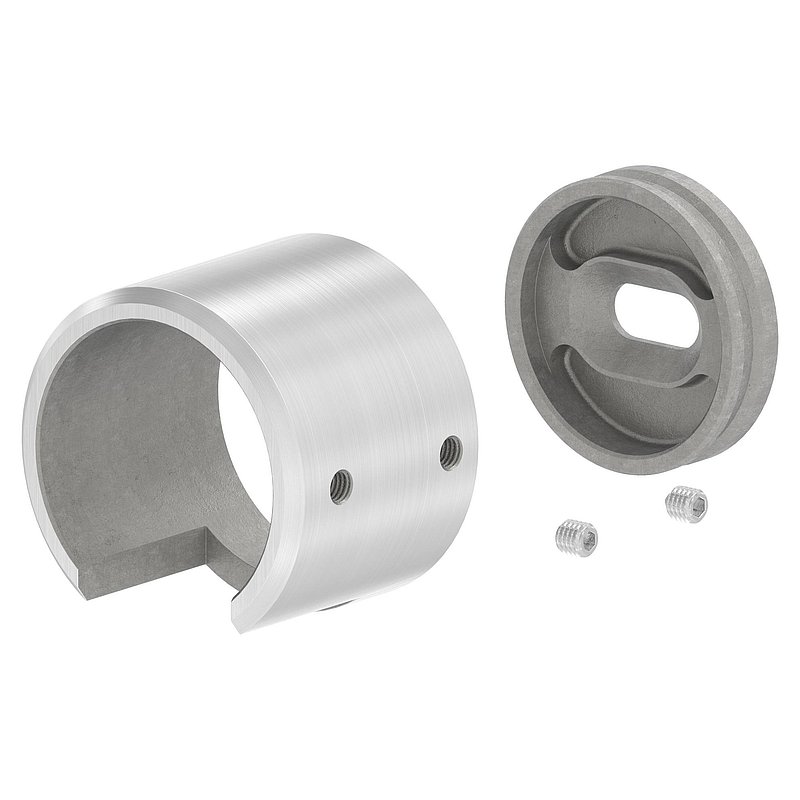 Embase murale pour tube à fond de gorge Ø 42,4mm, droite, V4A