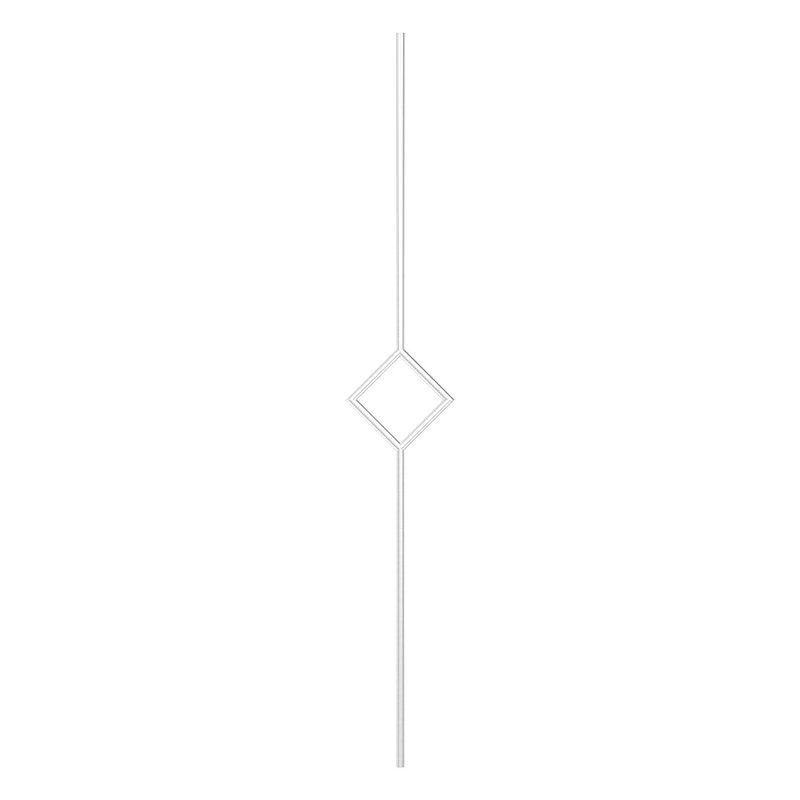 Zierstab aus Ø 12mm, mit Quadrat, H: 1000mm, V2A