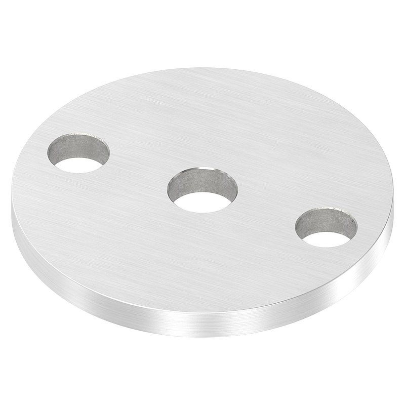 Anchor plate Ø 70x6mm, with longitudinal grinding, AISI304
