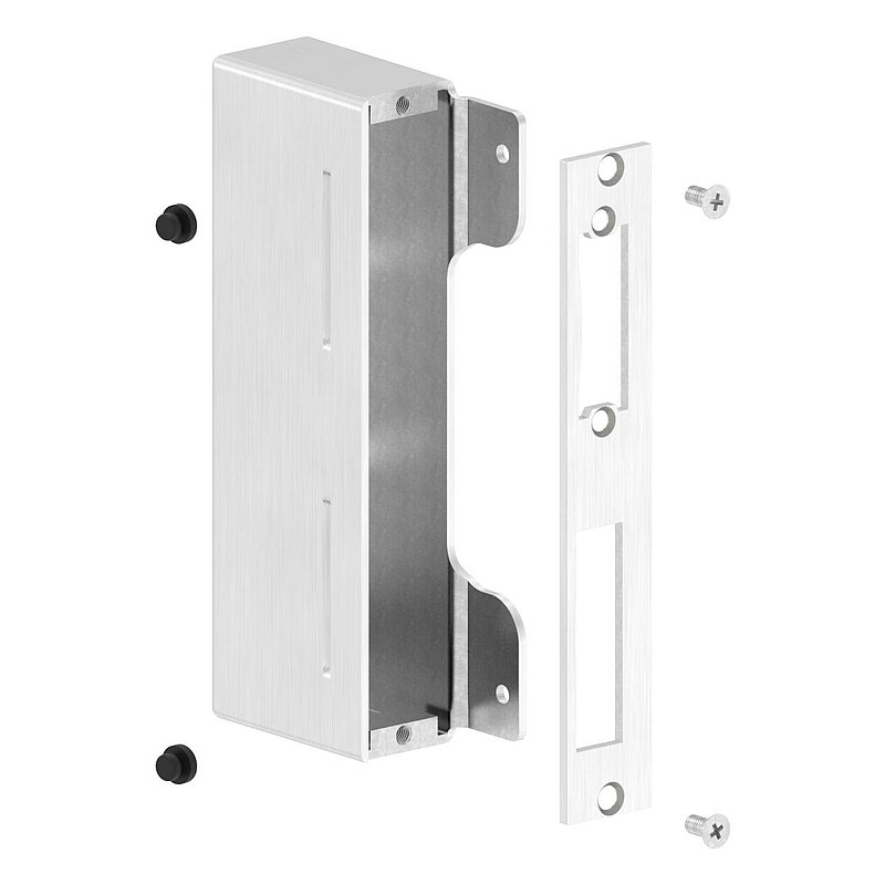 Stainless steel counter case, angular, for spacing 72mm, for welding, 30mm, AISI304