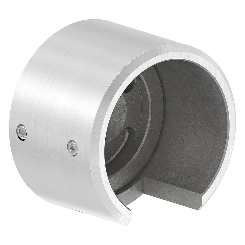 Embase murale pour tube à fond de gorge Ø 48,3mm, gauche, V4A