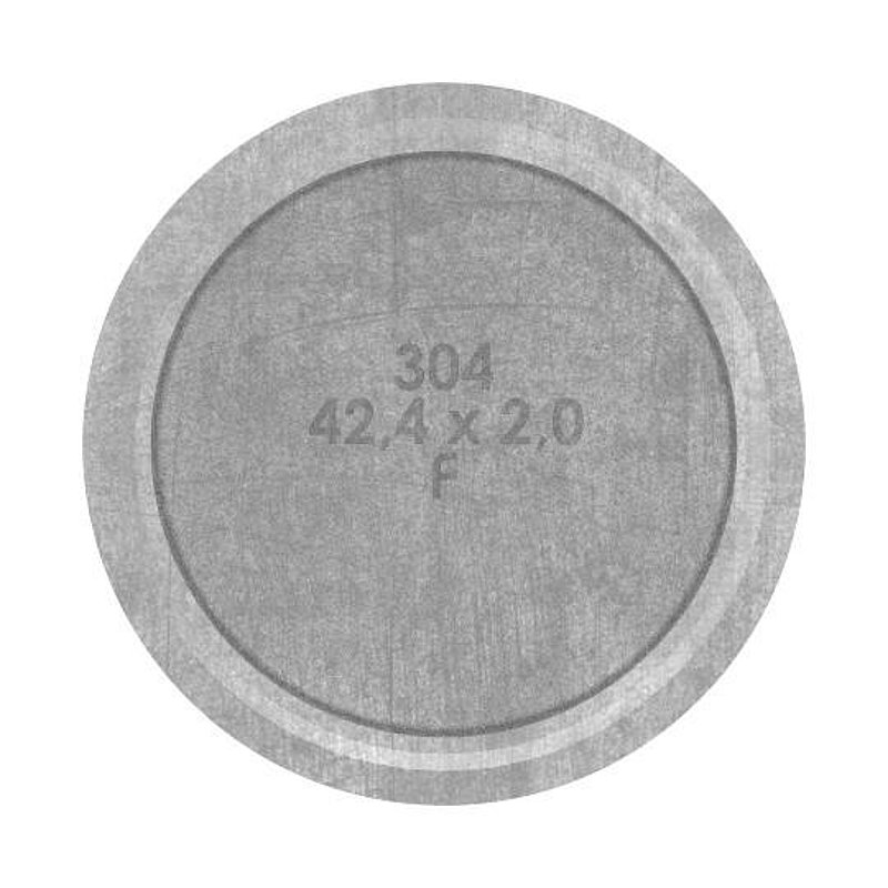 Bouchon pour extrémité de tube avec tige pour tube 42,4x2,0mm, V2A