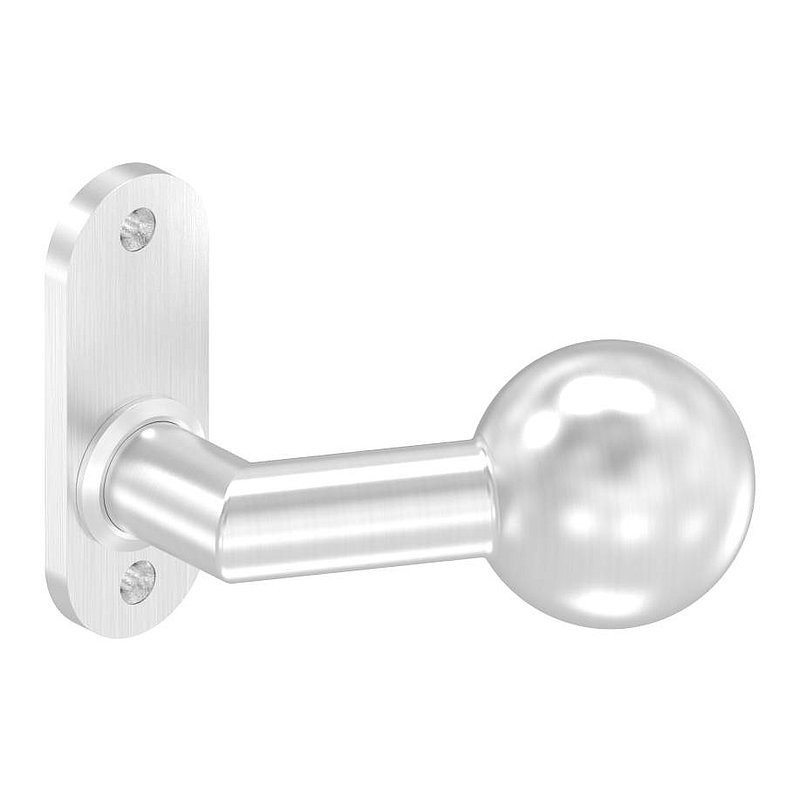 Door knob, Ø 50mm, with short backplate, AISI304