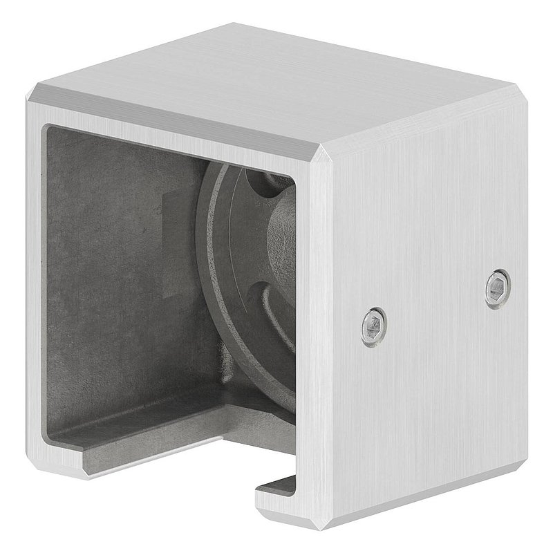 Wall mounting for 40x40mm square groove, right, AISI316