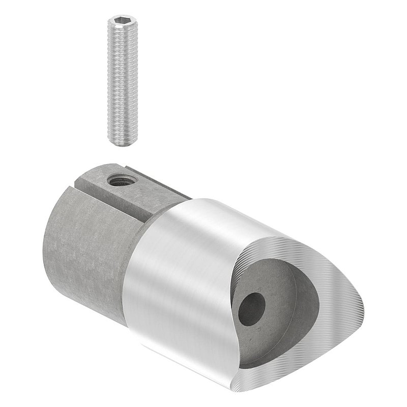Anschlussstück 90°, Anschluss oben: 42,4mm, V2A