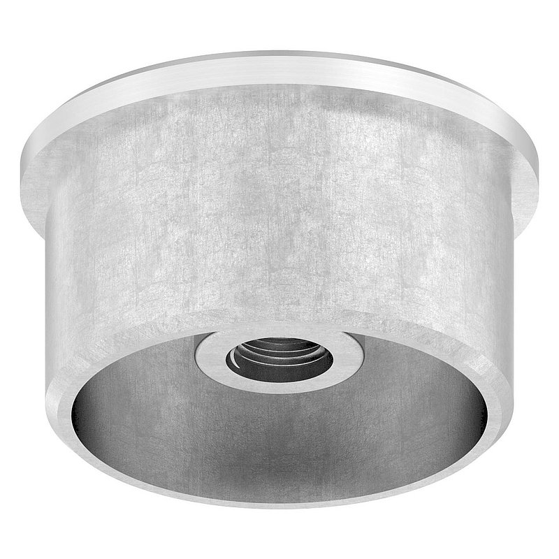 Rohrabschlussstopfen zum Kleben mit M8 für 42,4x2,0mm, V2A