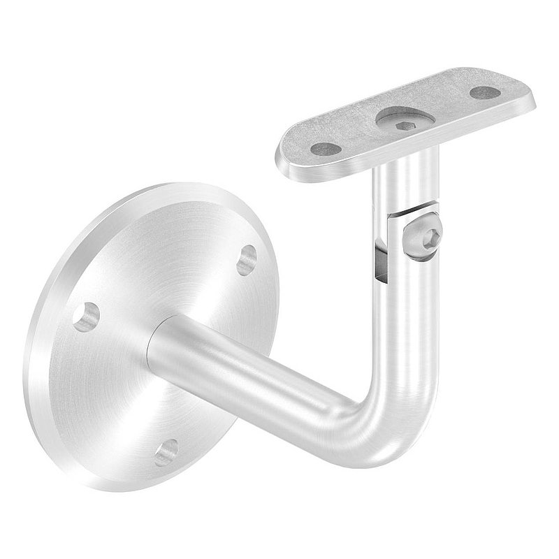 Handrail bracket with joint, handrail connection plate tube 42.4 mm (round plate and bracket screwed