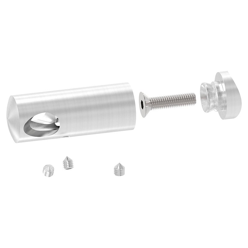 Cross bar holder for 42.4 mm tube, 12.2 mm hole, inside corner, AISI304