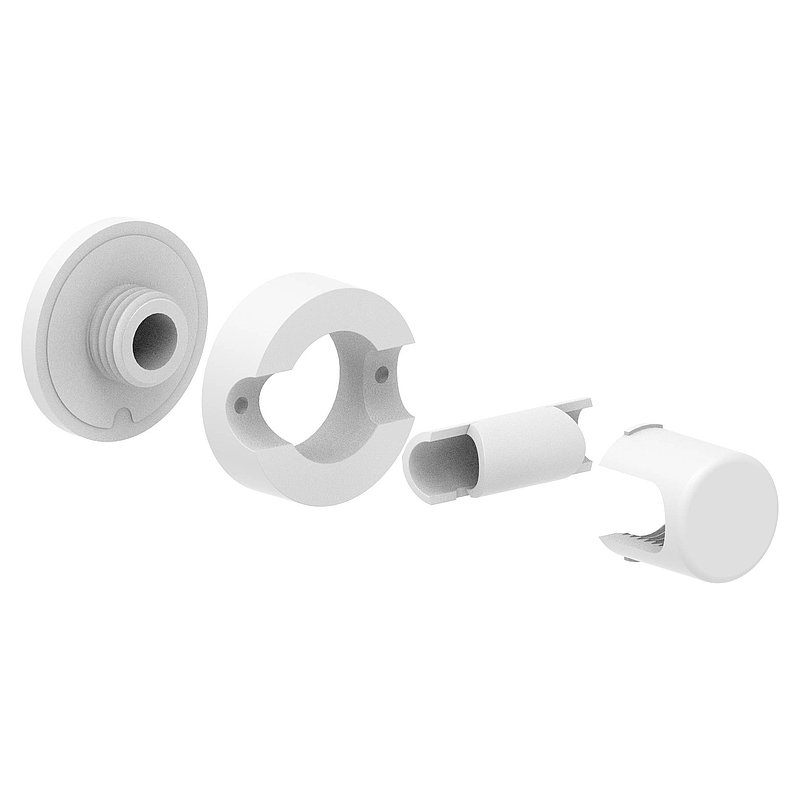 Brenk, Point de fixation pour verre Ø 50mm, plastique, blanc pur