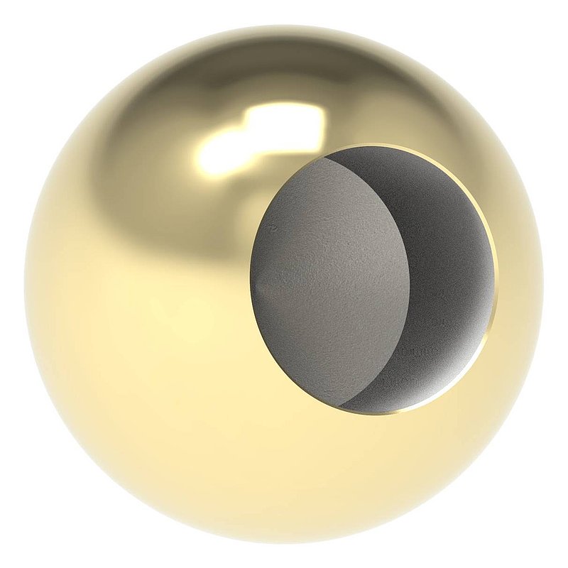 Boule laiton pleine Ø 25mm avec trou borgne Ø 12,8mm