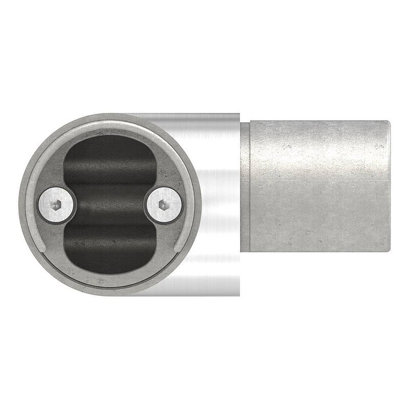 Corner connector for LED slotted tube 42.4mm, AISI304