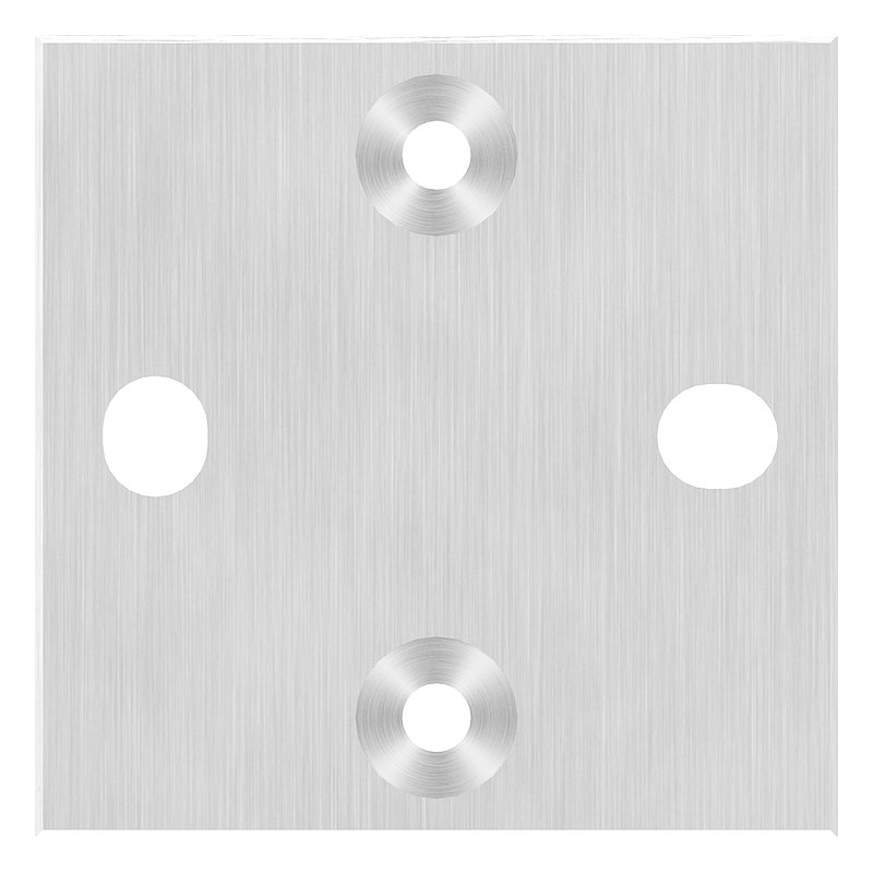 Anchor plate, 100x100x8mm with bevelled edge, AISI304
