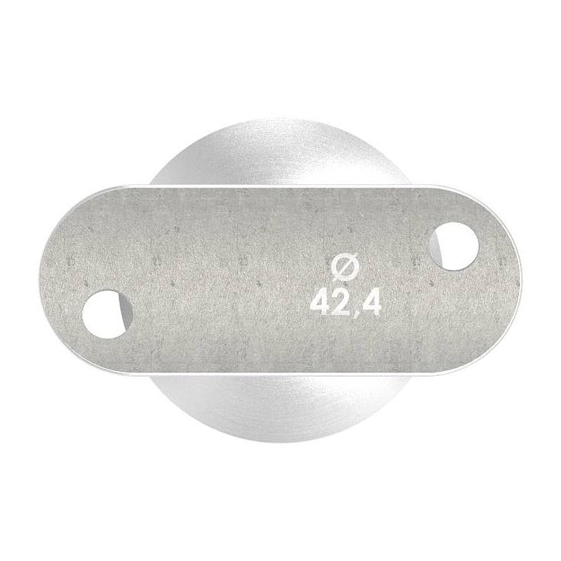 Rohrabschlussstopfen für Rohr 42,4x2,0mm, Handlaufanschlussplatte: 42,4mm, V2A