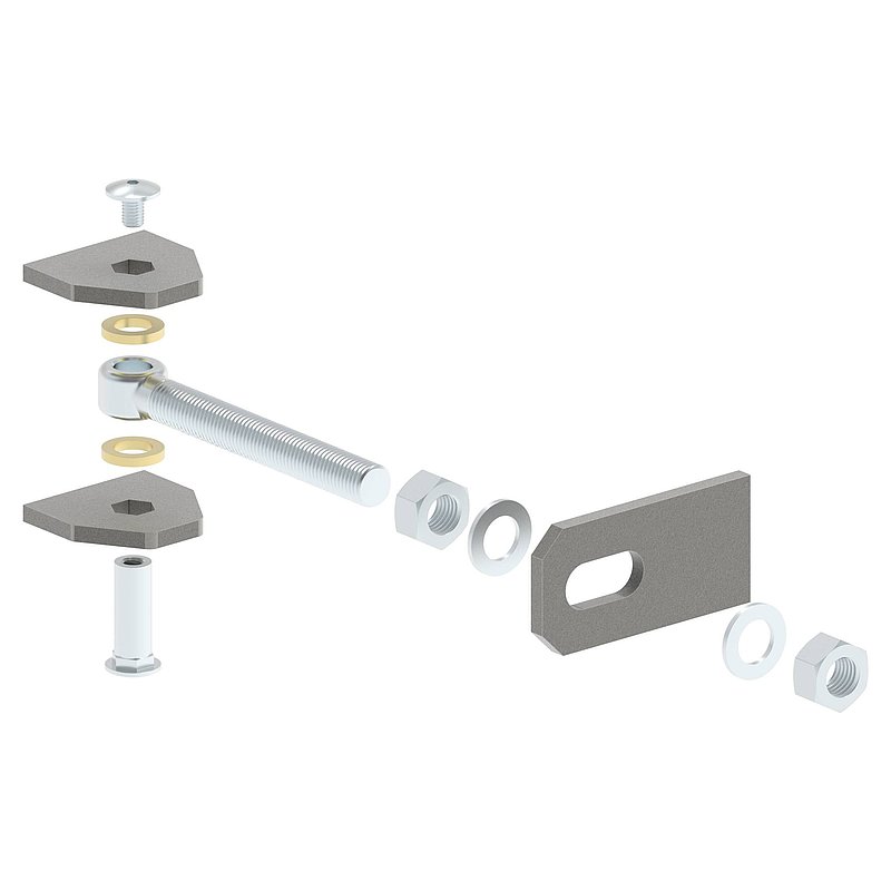 Door hinge M20, galvanised