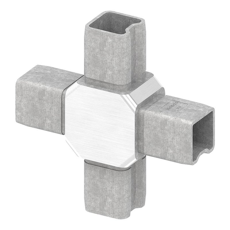 Connector for tube 25x25x2.00mm, AISI316