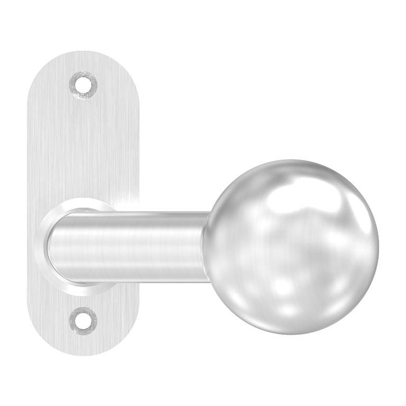 Door knob, Ø 50mm, with short backplate, AISI304