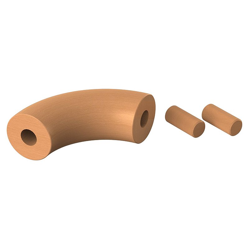 90° bend for wooden handrail beech