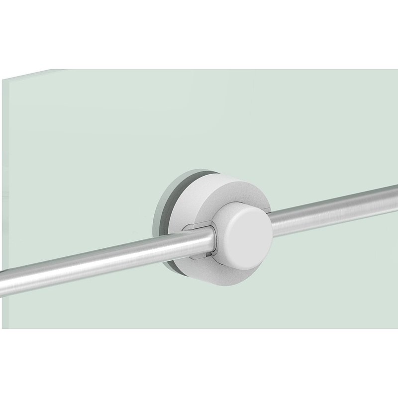 Brenk, Point de fixation pour verre Ø 50mm, plastique, blanc pur