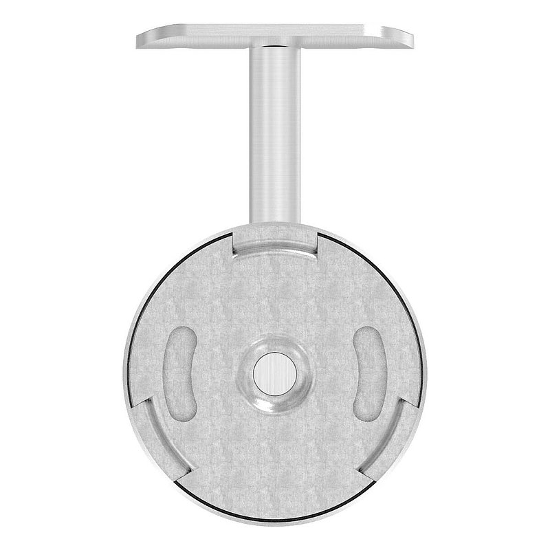Handrail bracket with handrail connection plate and cover rosette (round plate and bracket welded),