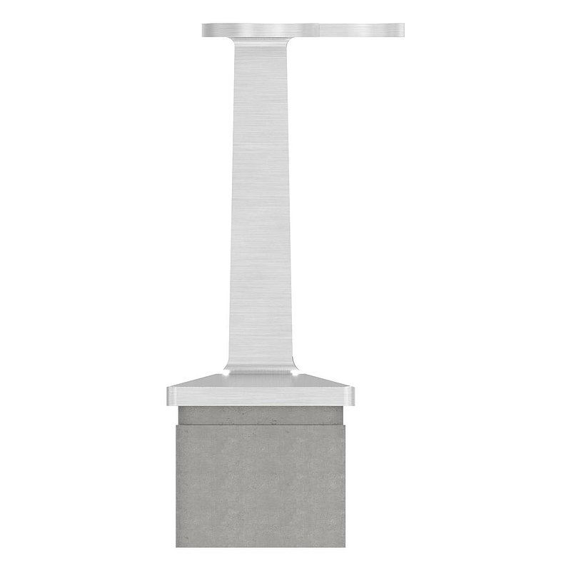 Bouchon d'extrémité avec tige + plaque de raccordement 90°, plat, pour tube 40x40x2mm V2A