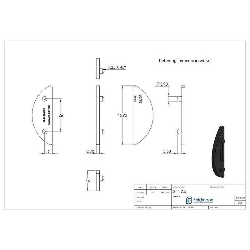 Rubber for Mod. 20/21, LSG 10.76mm