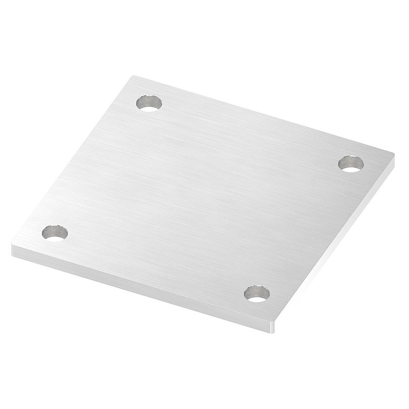 Ankerplatte, 150x150x8mm, mit Längsschliff, V2A
