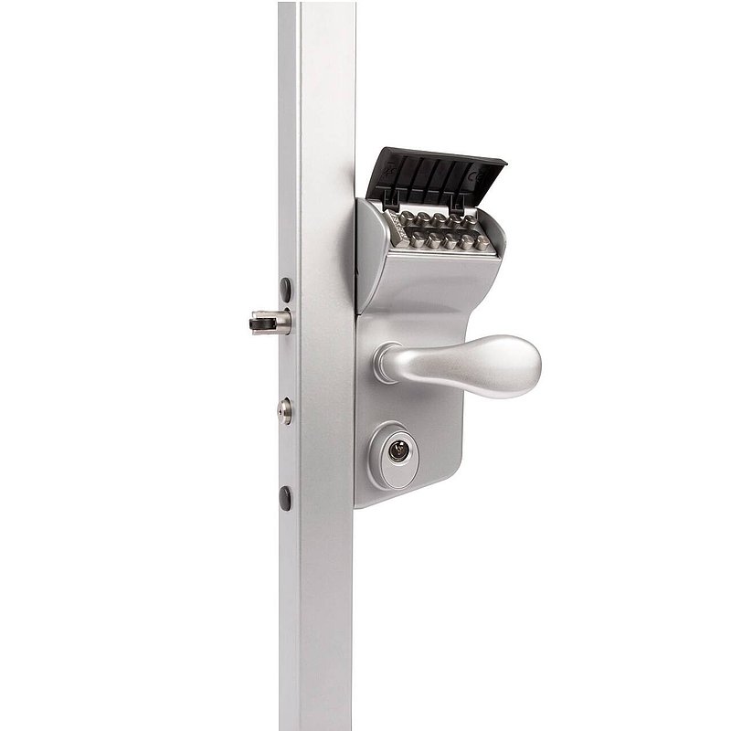 VINCI - Mechanisches Codeschloss LMKQV2, für Profilrohr 60 - 80mm, Farbe RAL 7016