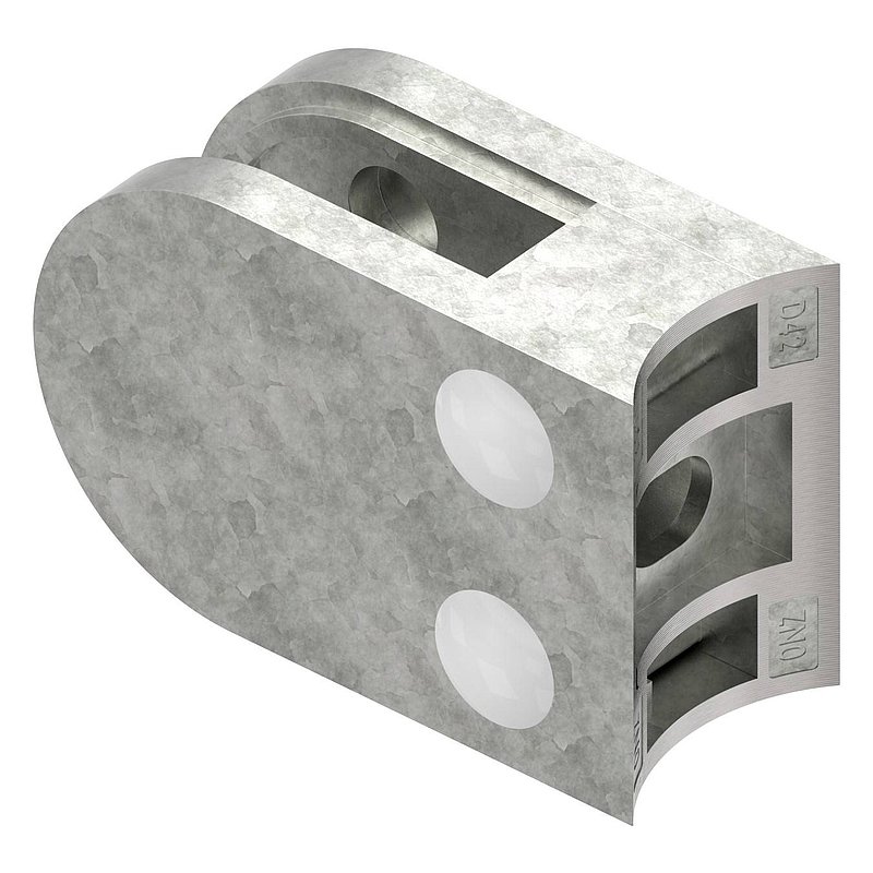 Pince à verre modèle 12, jonction: 42,4mm, zinc brut