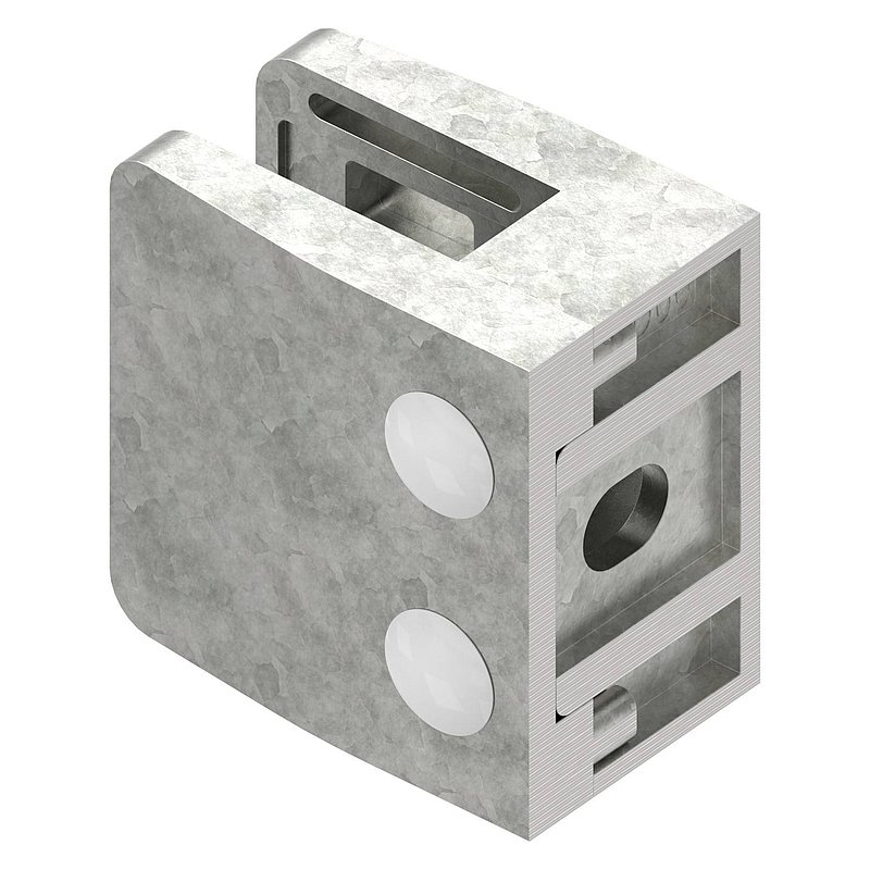 Glass terminal mod. 14, connection: straight, raw zinc