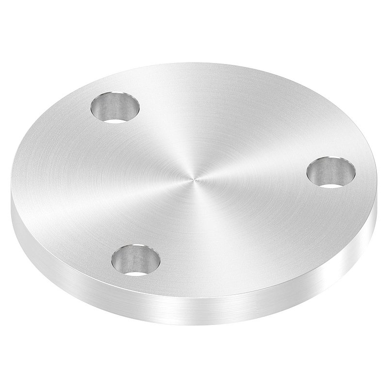 Anchor plate Ø 100x10mm, with round grinding, AISI304