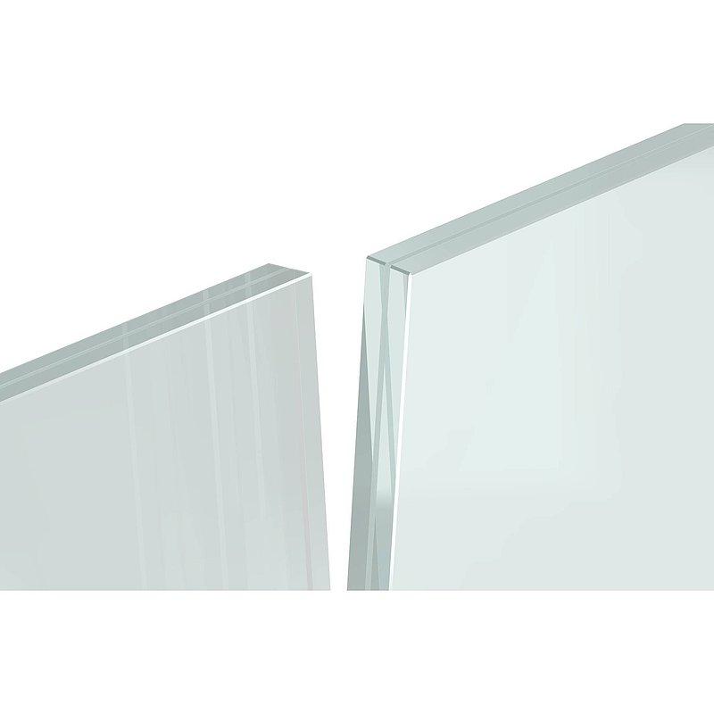 Glass leveller for all-glass railings, for glass 12.76 - 13.52 mm
