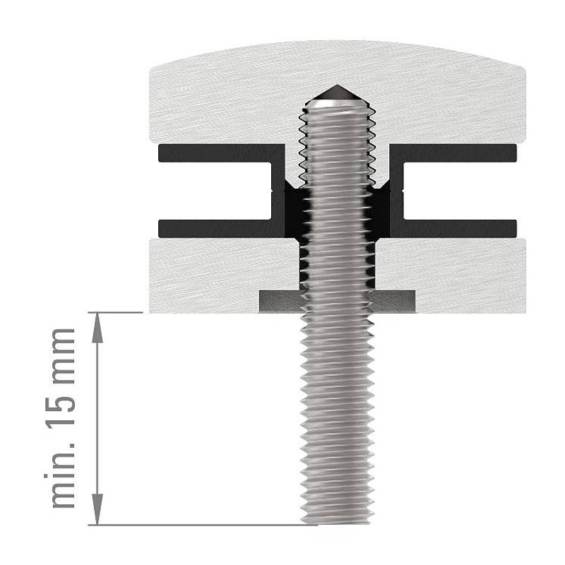 Partie supérieure pour point de fixation 62mm, V2A
