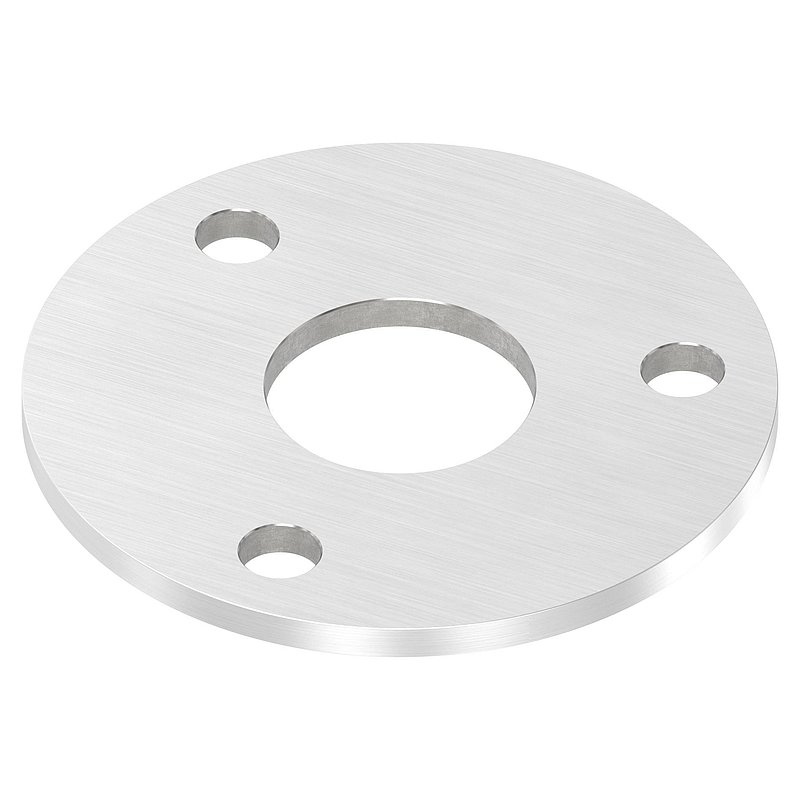 Plaque d'ancrage Ø 120x6mm, avec ponçage longitudinal, V4A