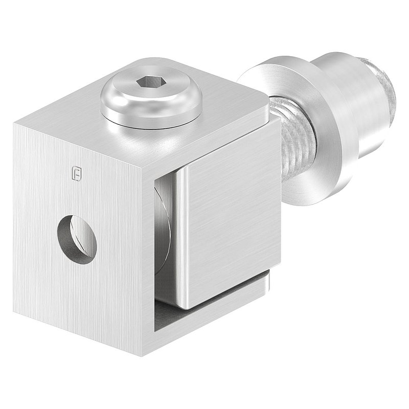 Adjustable hinge with threaded sleeve M16, AISI304