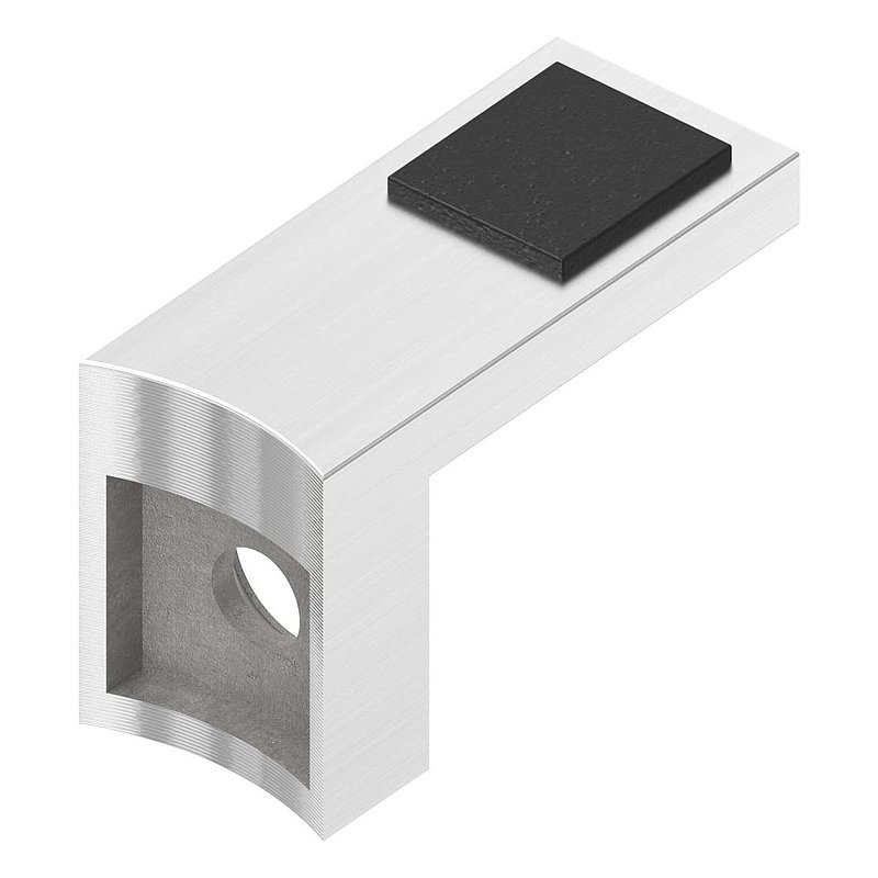 Halteboden mit Anschluss 42,4mm, V4A