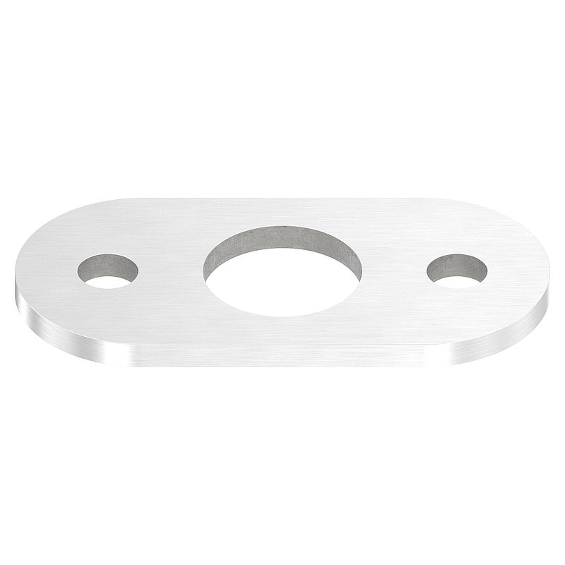 Plaque d'ancrage, 115x55x6mm, avec ponçage longitudinal, V2A