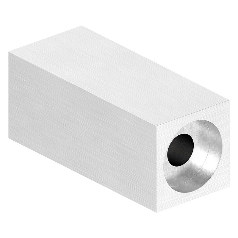 Pipe spacer square 25x25mm - for straight surfaces, AISI304