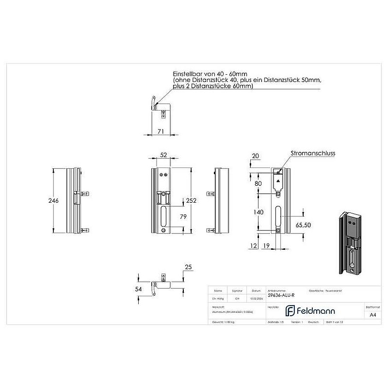 electrical normally closed contact, MODULEC-SA-R - normally closed - in aluminium silver