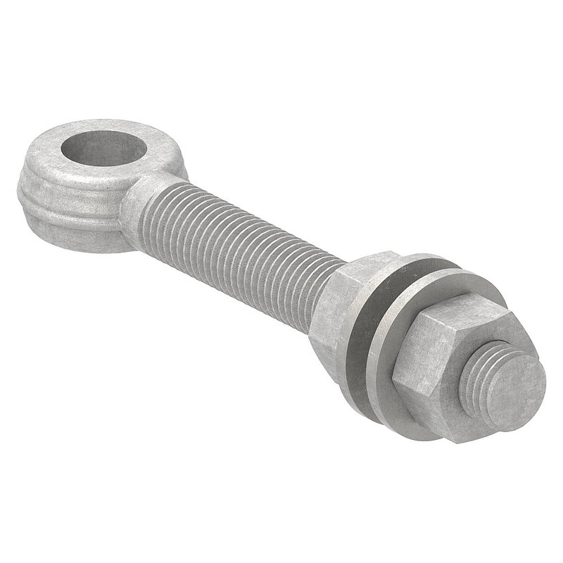 Boulon à œil pour gond à souder 121-M16, acier galvanisé à chaud