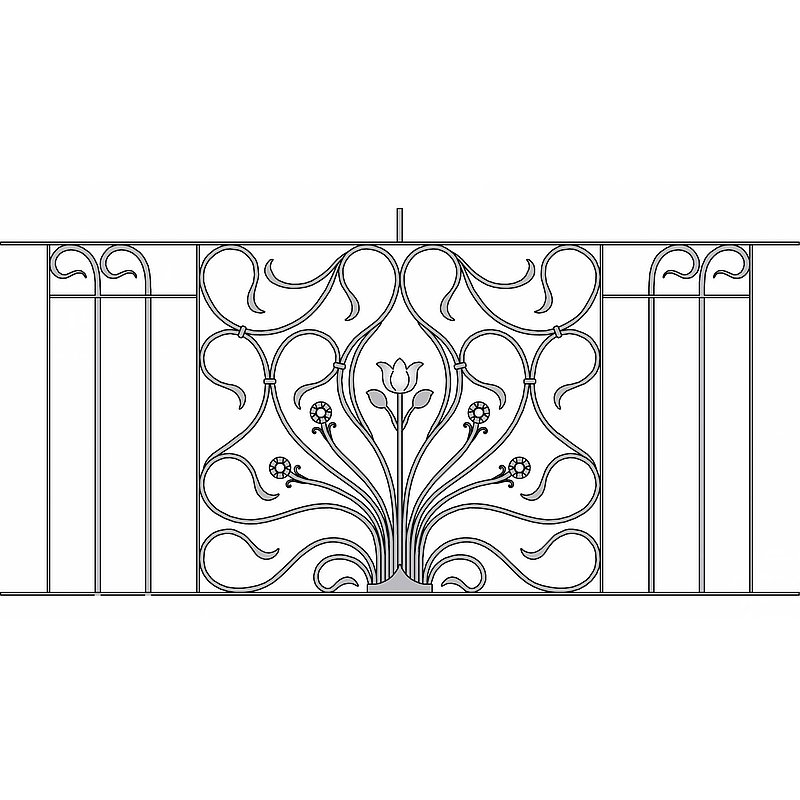 Remplissage de garde corps long, 1800x840mm